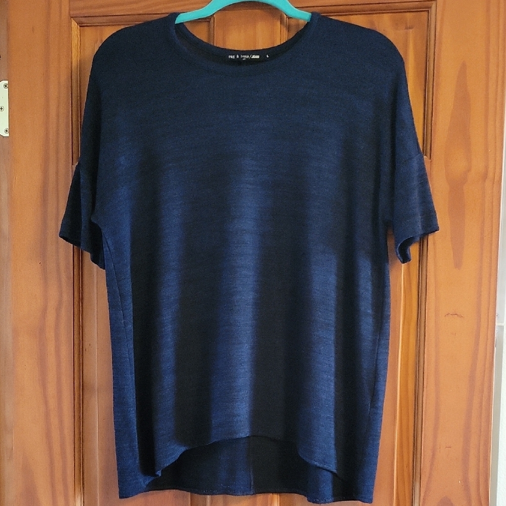 rag & bone Women's Navy Short Sleeve Tee - Picture 4 of 6